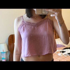 pink camisole crop top